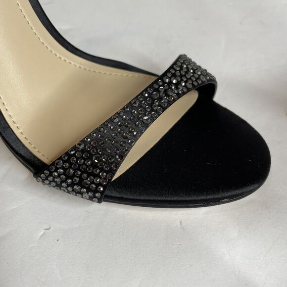 Imagine Vince Camuto Reshi Black Jeweled Open Toe Strap Sandals Heels NIB Size 5 - Picture 8 of 12
